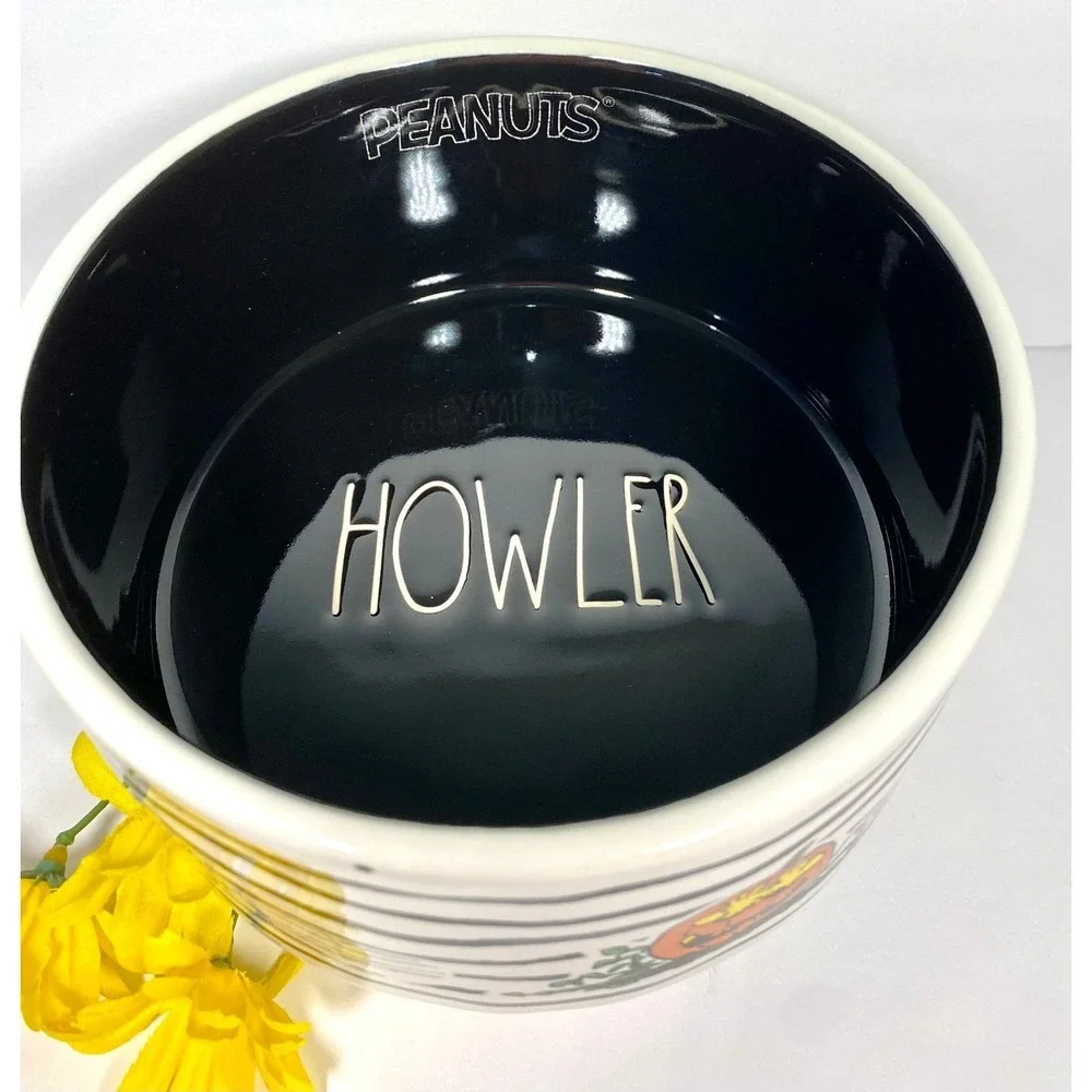 Rae Dunn Peanuts Howler Ceramic Pet Dog Bowl 6